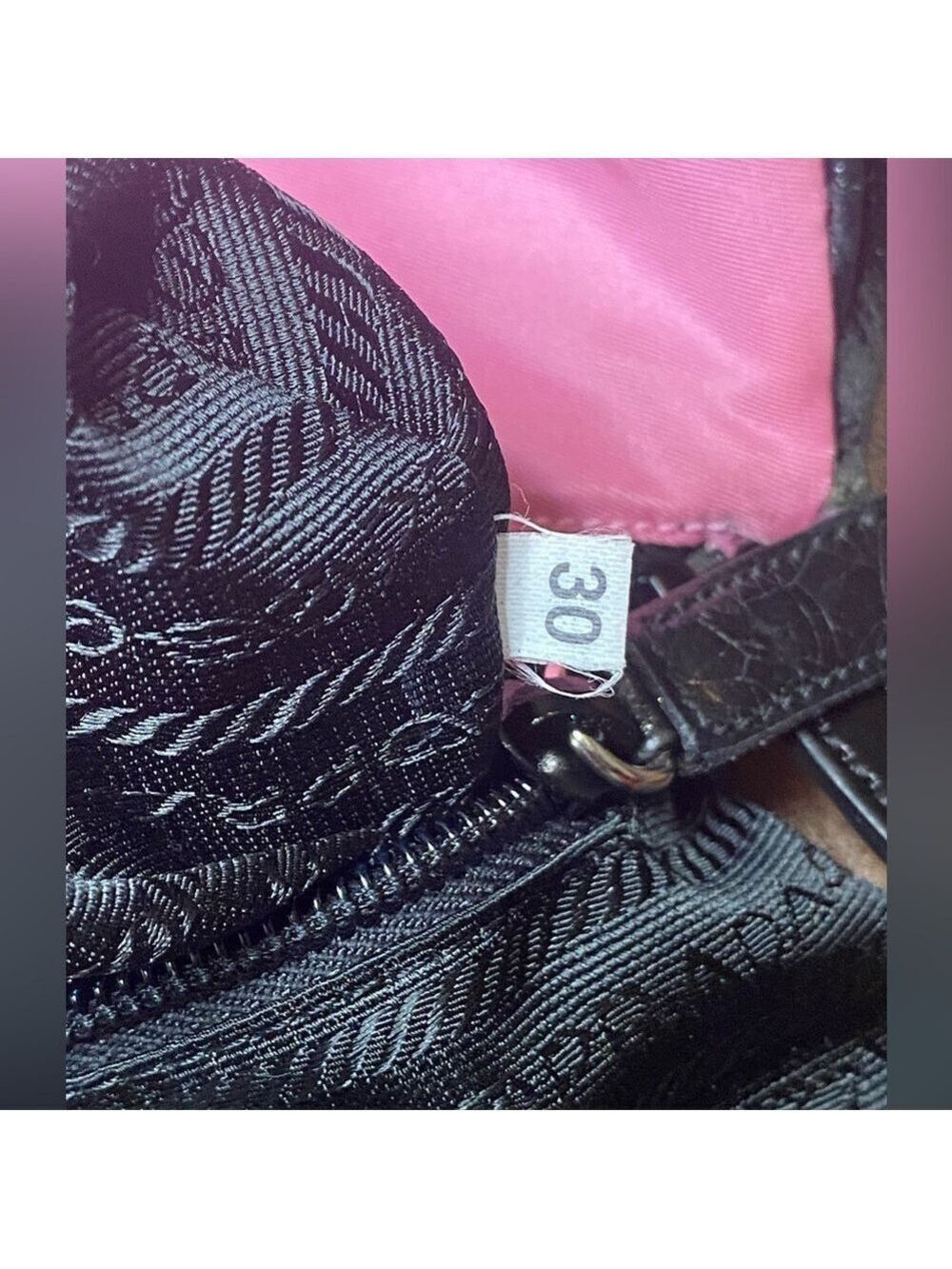 Prada Pink and Black Nylon Shoulder Purse - Picture 5 of 15
